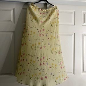 yellow floral skirt